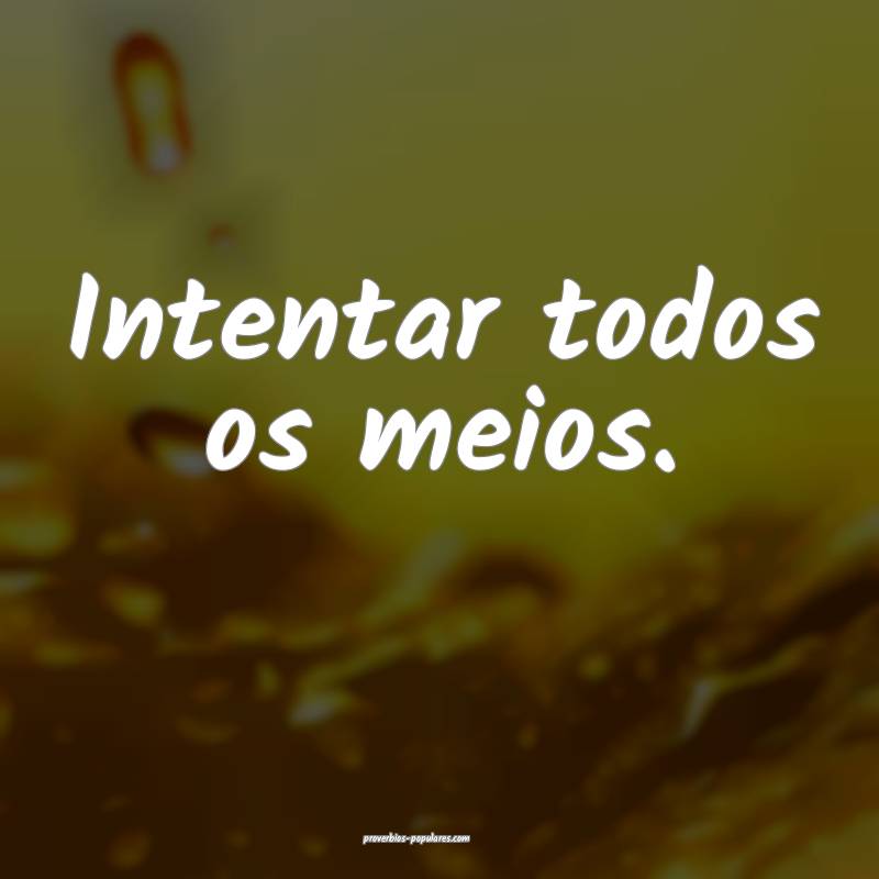 Intentar todos os meios.
 ...