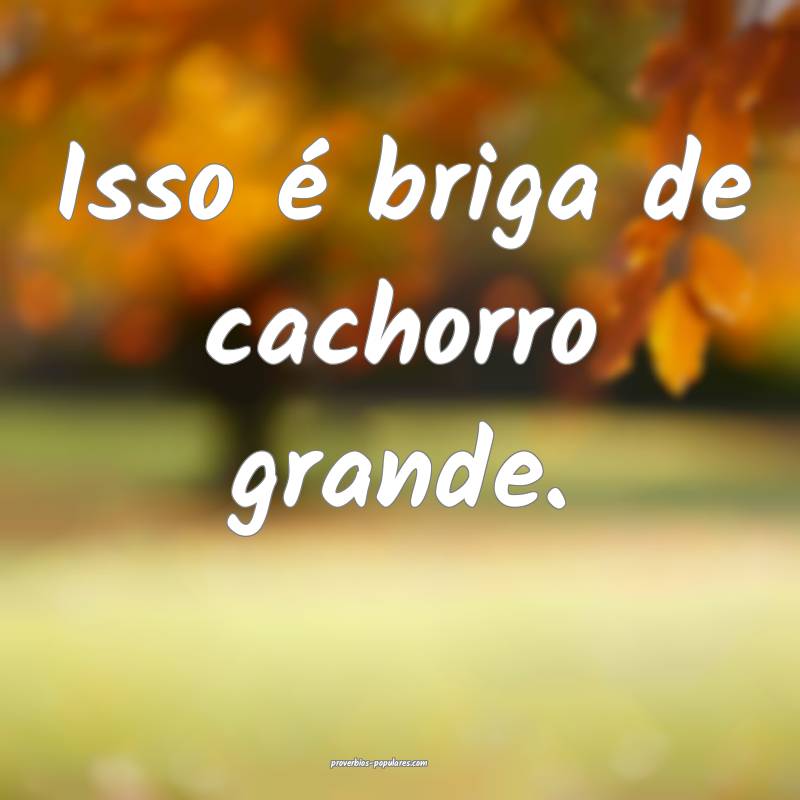 Isso é briga de cachorro grande.
 ...