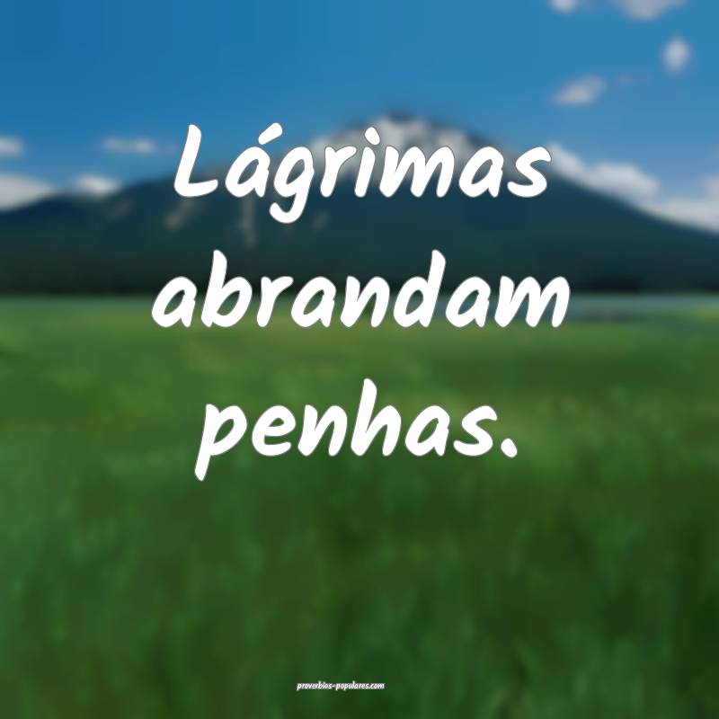 Lágrimas abrandam penhas.
...