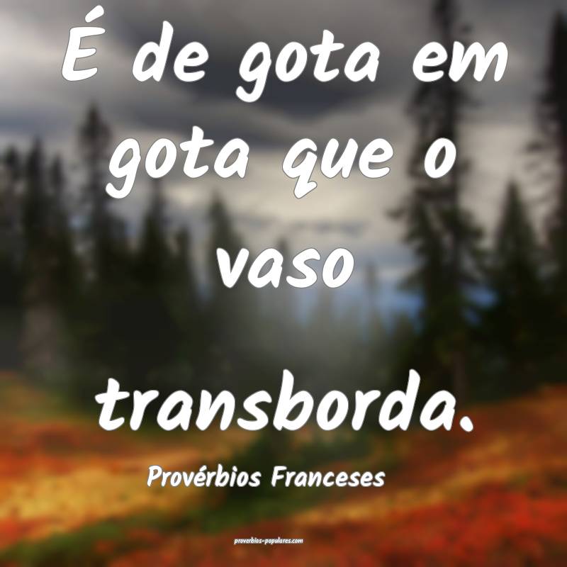 É de gota em gota que o vaso transborda.
...