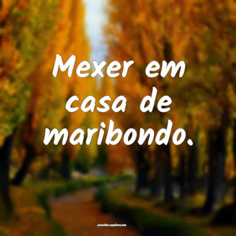 Mexer em casa de maribondo.
 ...