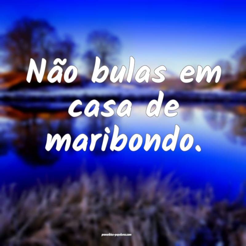 Não bulas em casa de maribondo.
...