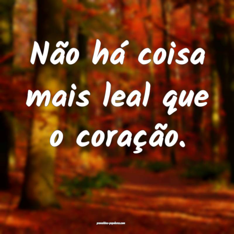 Não há coisa mais leal que o coração.
 ...