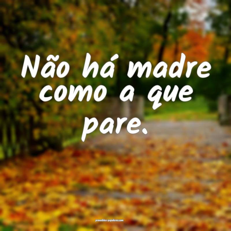 Não há madre como a que pare.
 ...