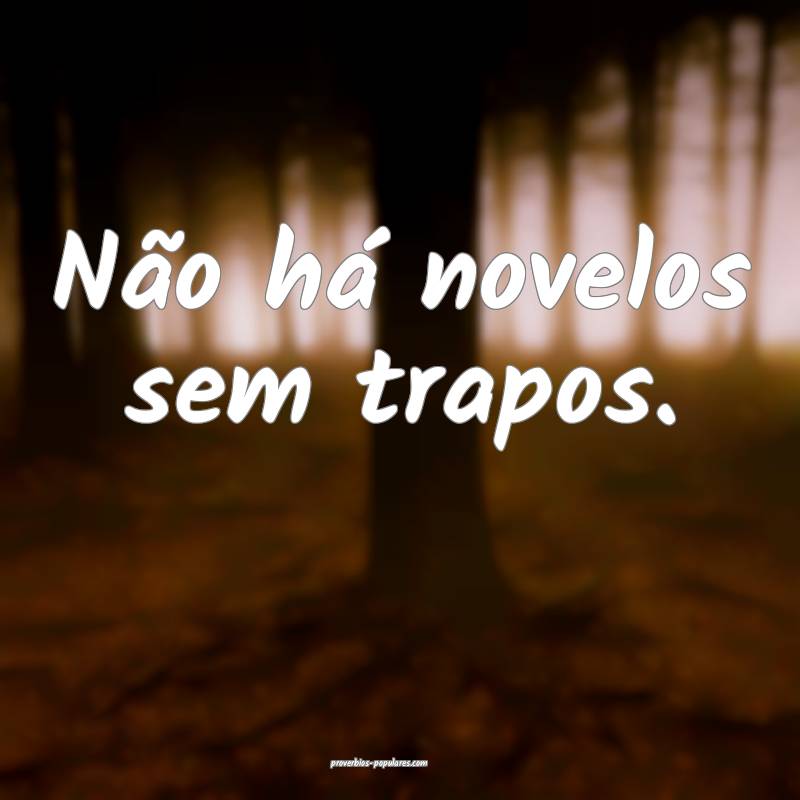 Não há novelos sem trapos.
...