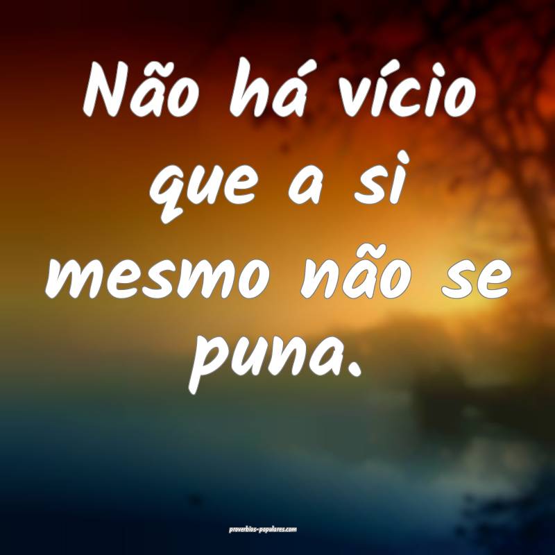 Não há vício que a si mesmo não se puna.
 ...