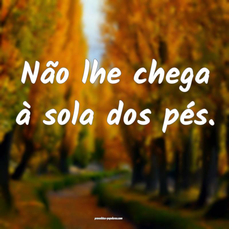 Não lhe chega à sola dos pés.
...