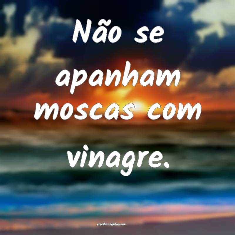 Não se apanham moscas com vinagre.
...