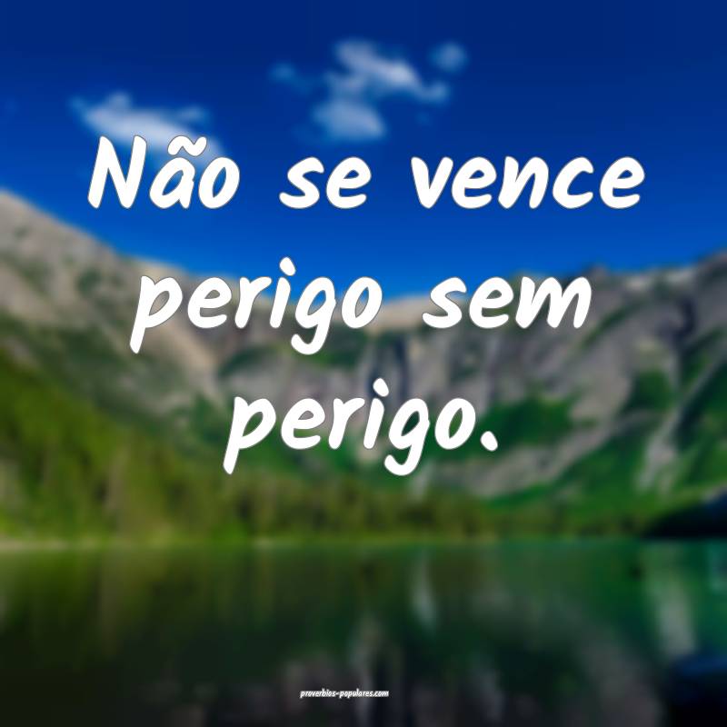 Não se vence perigo sem perigo.
...