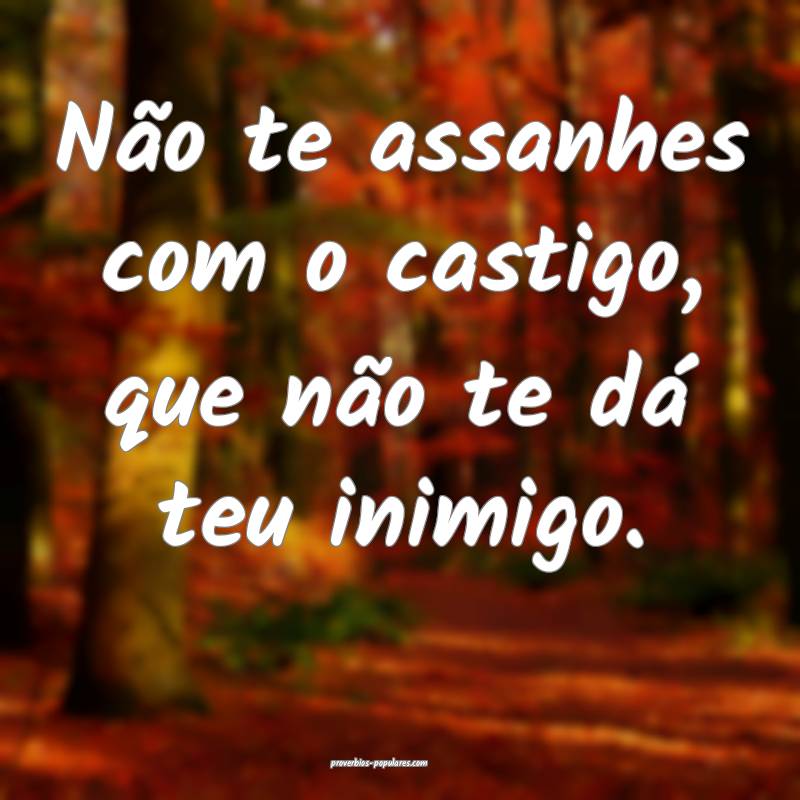 Não te assanhes com o castigo, que não te dá te ...