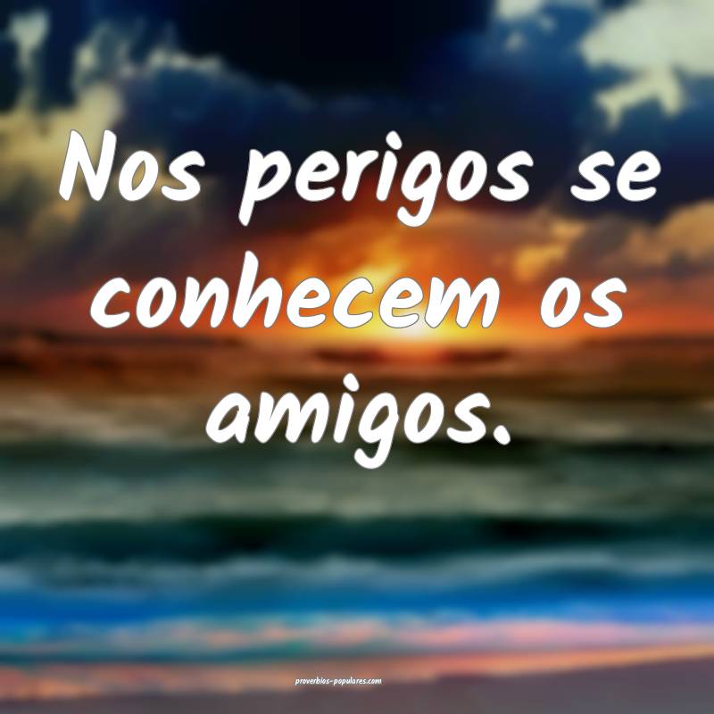 Nos perigos se conhecem os amigos.
...