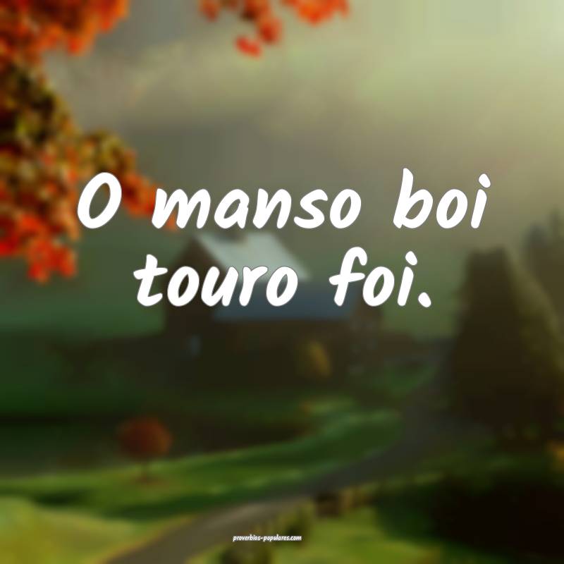 O manso boi touro foi.
...