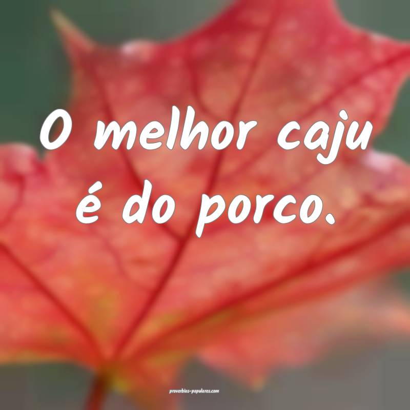 O melhor caju é do porco.
...