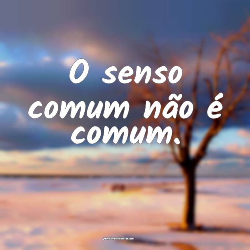 O senso comum não é comum.
...