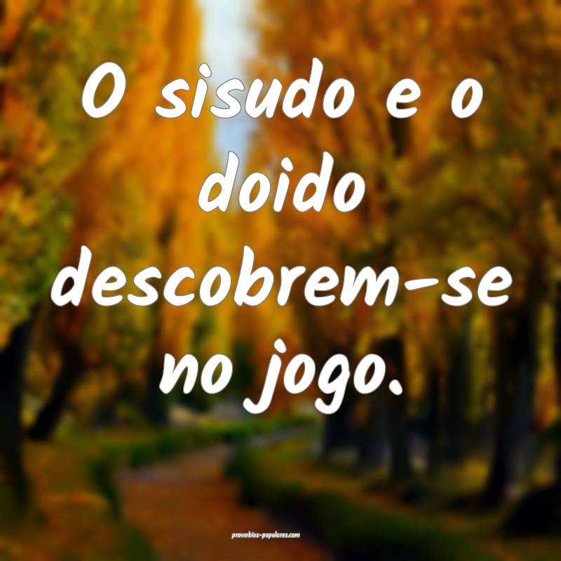 O sisudo e o doido descobrem-se no jogo.
...