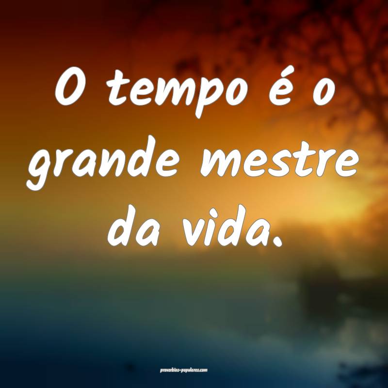 O tempo é o grande mestre da vida.
 ...