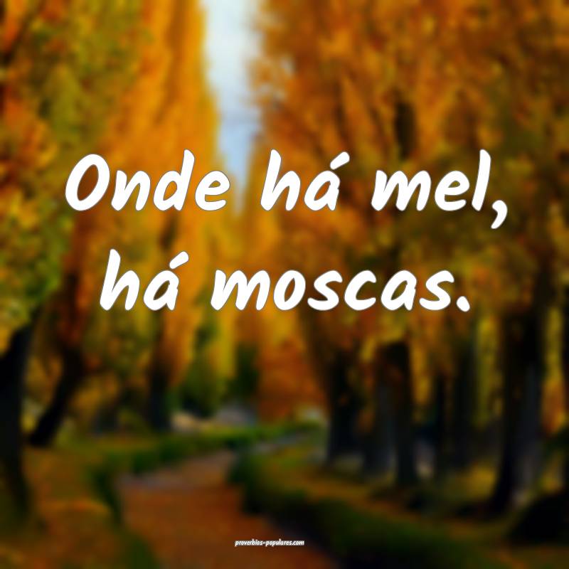 Onde há mel, há moscas.
 ...