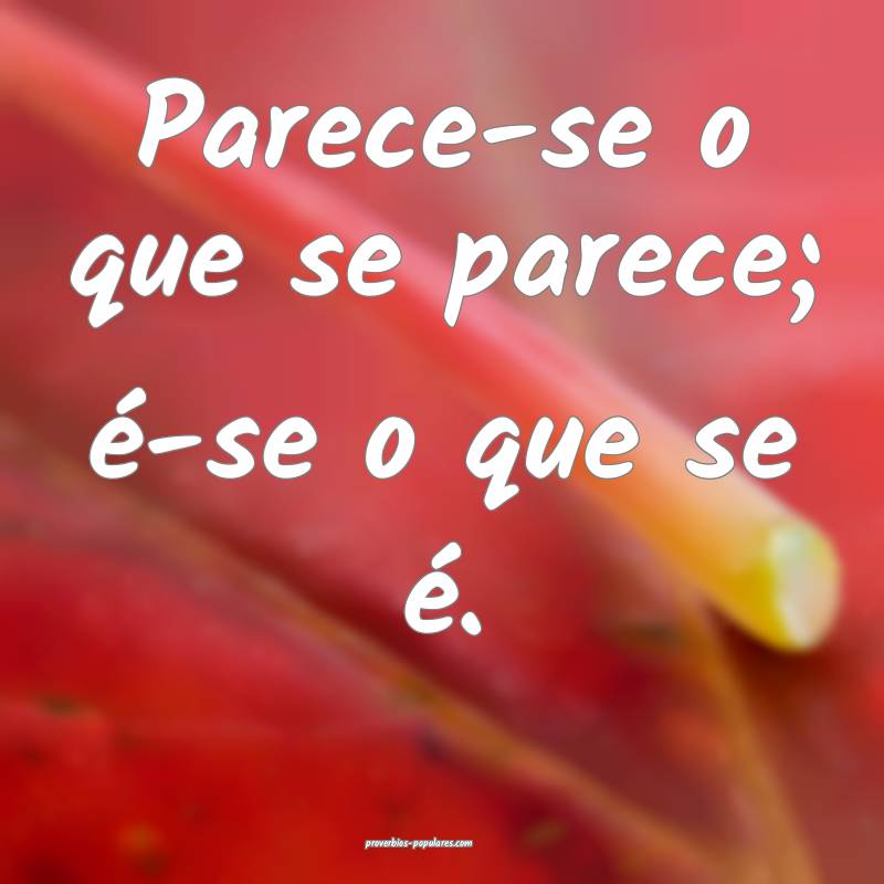 Parece-se o que se parece; é-se o que se é.
 ...