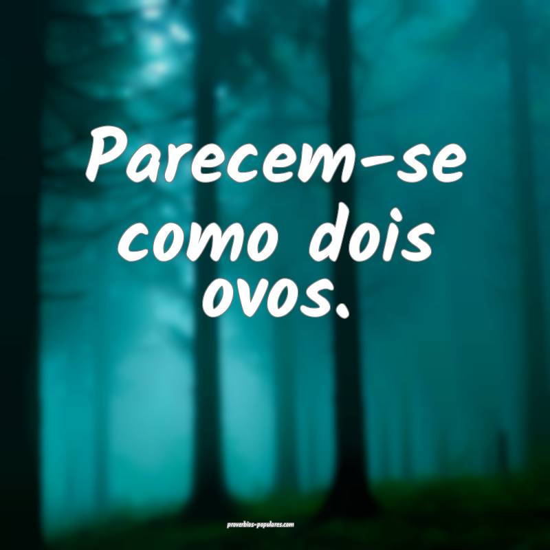 Parecem-se como dois ovos.
...