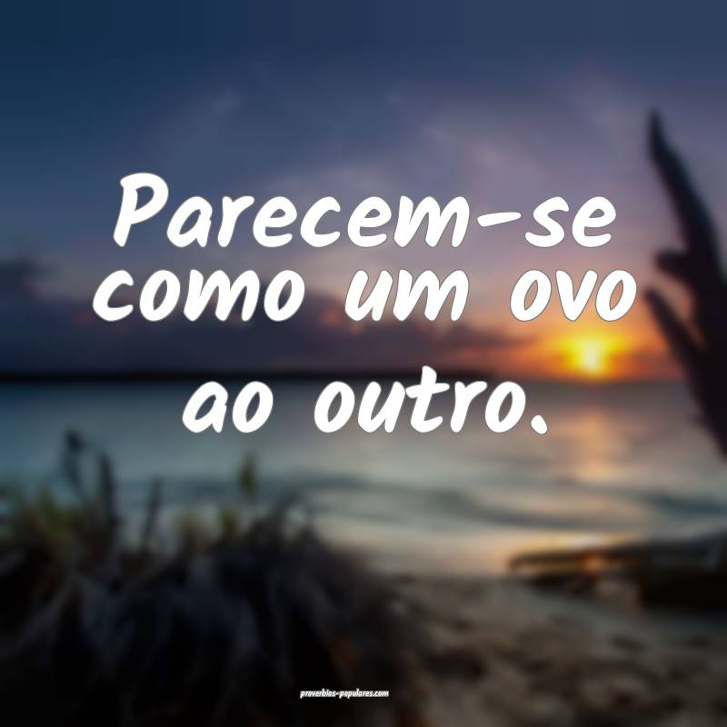 Parecem-se como um ovo ao outro.
...