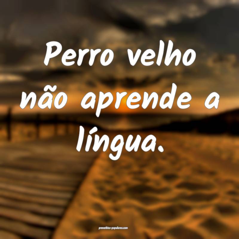 Perro velho não aprende a língua.
...
