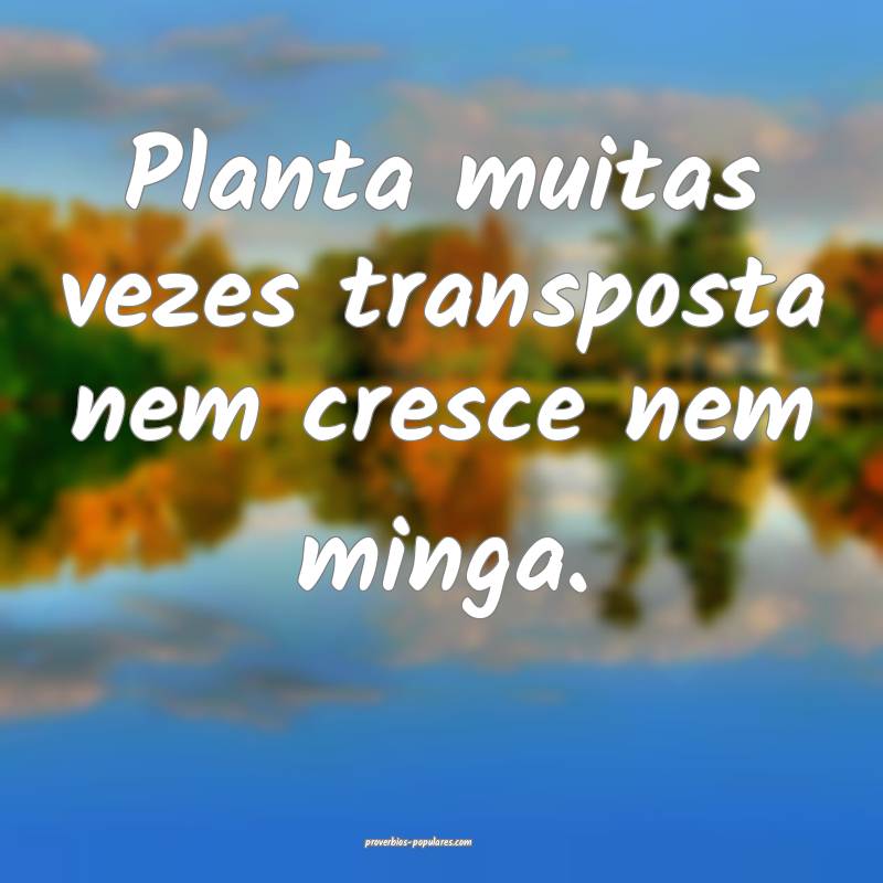 Planta muitas vezes transposta nem cresce nem ming ...