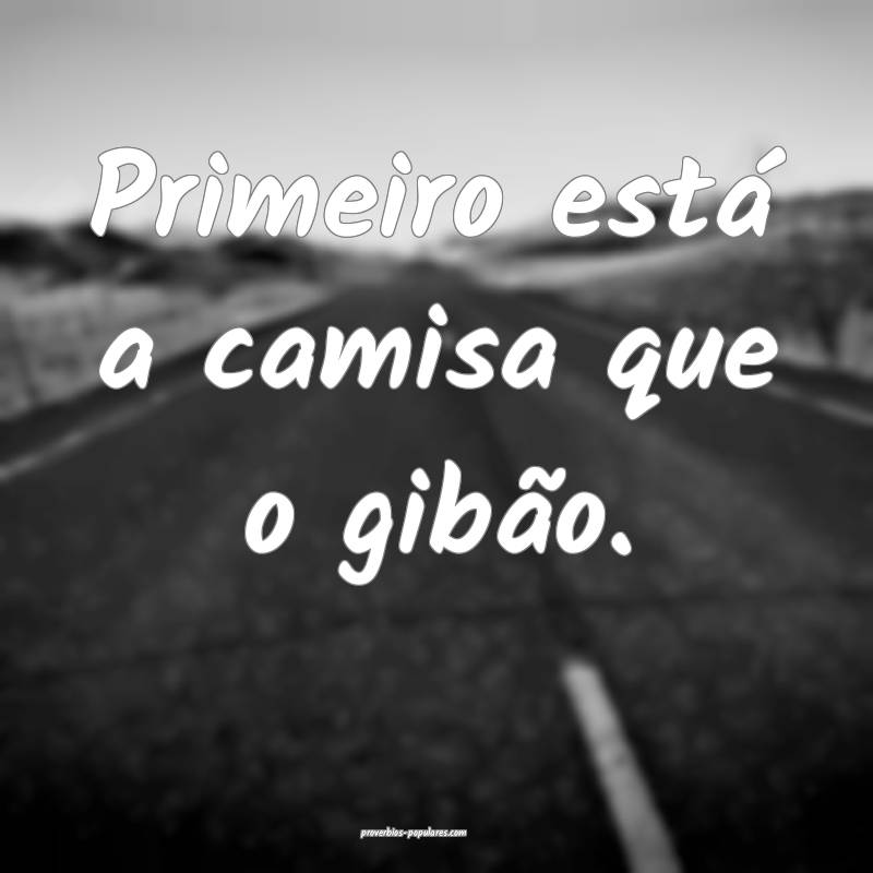 Primeiro está a camisa que o gibão.
...