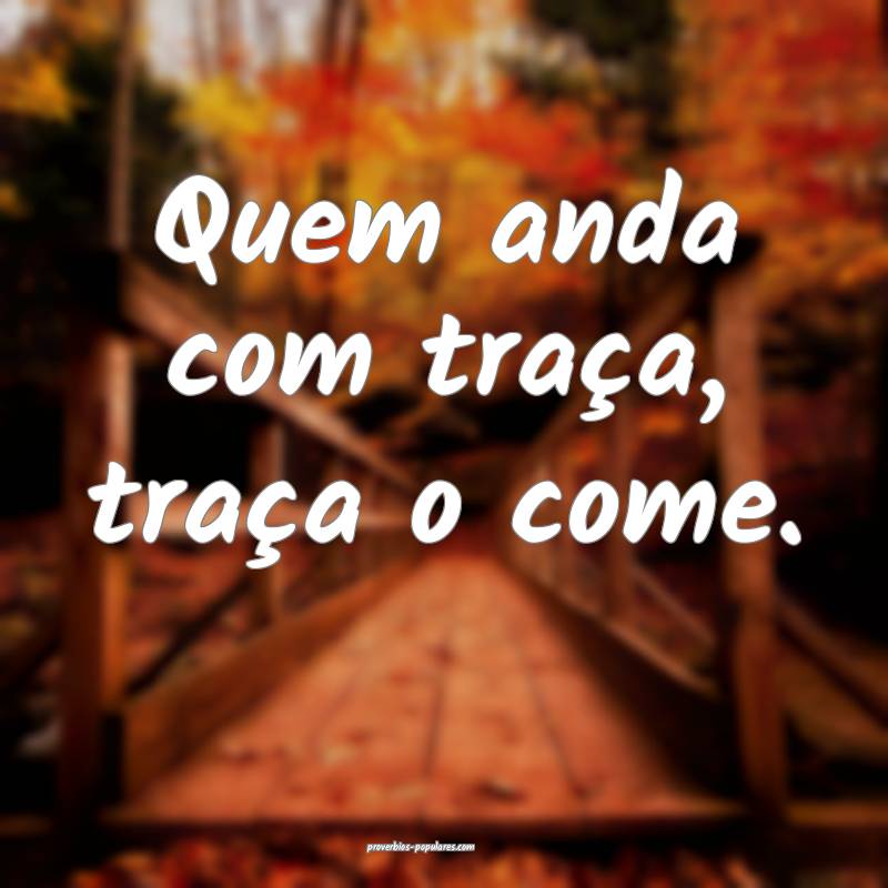 Quem anda com traça, traça o come.
...