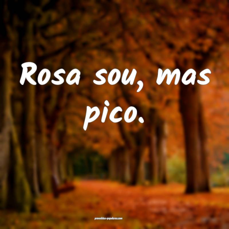 Rosa sou, mas pico.
...