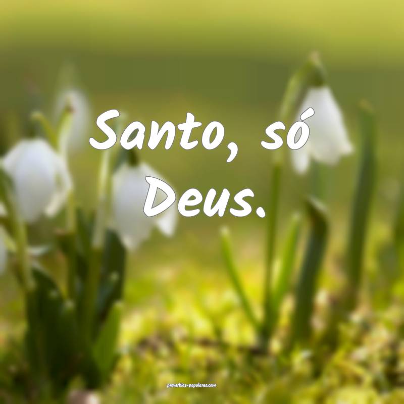 Santo, só Deus.
 ...