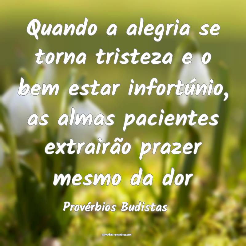 Quando a alegria se torna tristeza e o bem estar infortúnio, as almas...