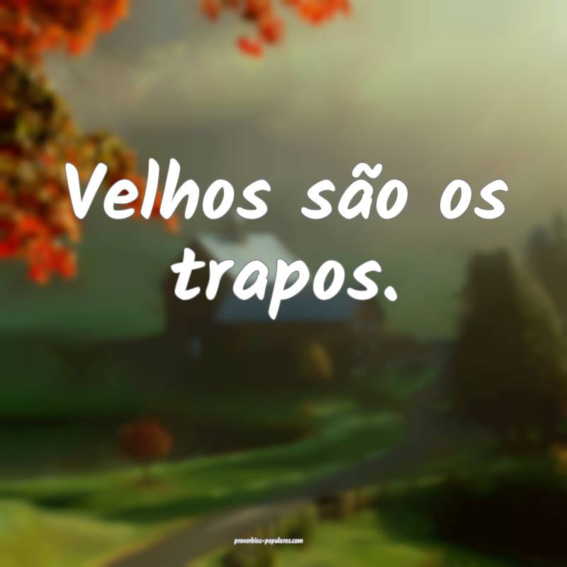 Velhos são os trapos.
...