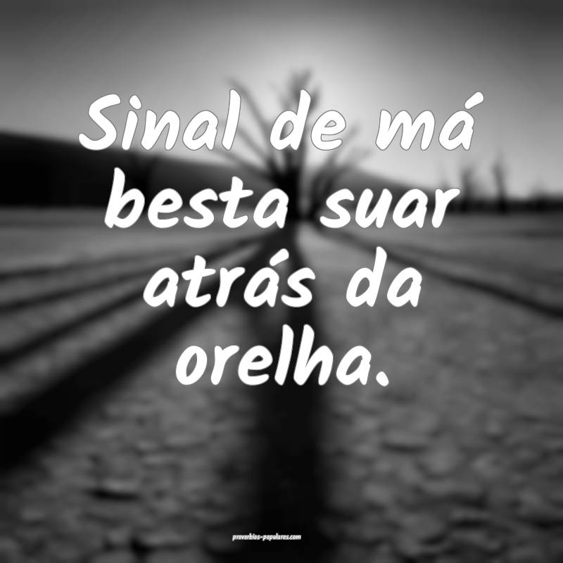 Sinal de má besta suar atrás da orelha.
...