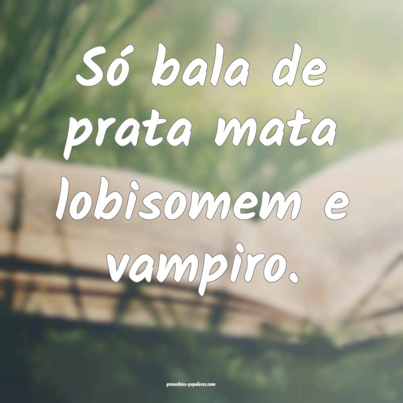 Só bala de prata mata lobisomem e vampiro.
...