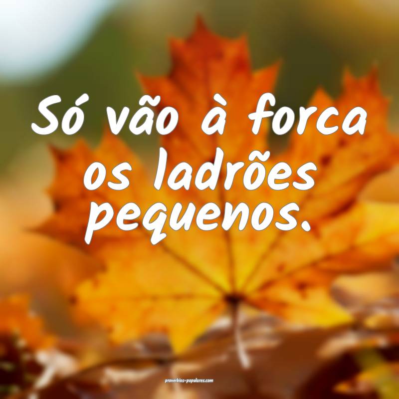 Só vão à forca os ladrões pequenos.
...