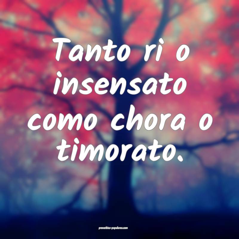 Tanto ri o insensato como chora o timorato.
 ...