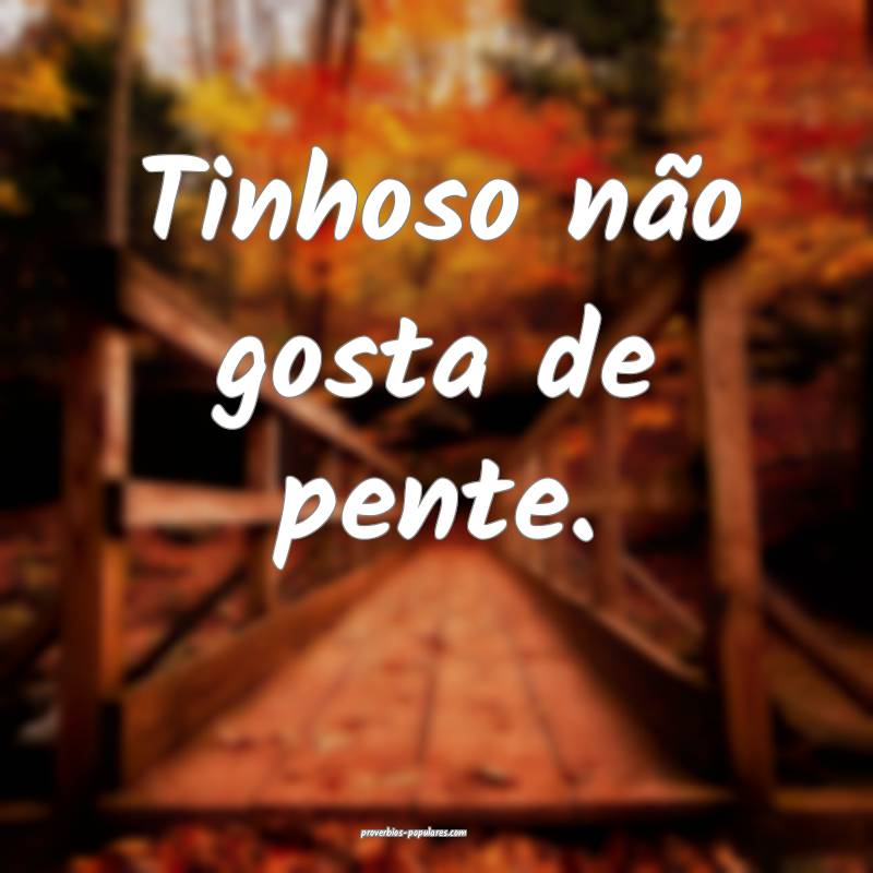 Tinhoso não gosta de pente.
...