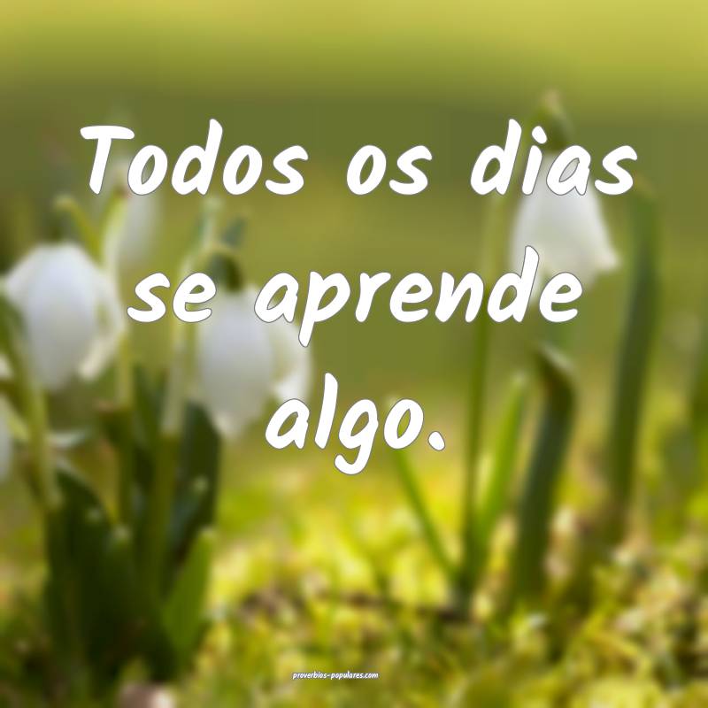 Todos os dias se aprende algo.
...