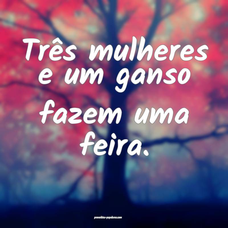 Três mulheres e um ganso fazem uma feira.
...