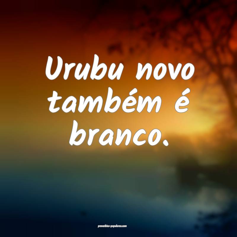 Urubu novo também é branco.
...