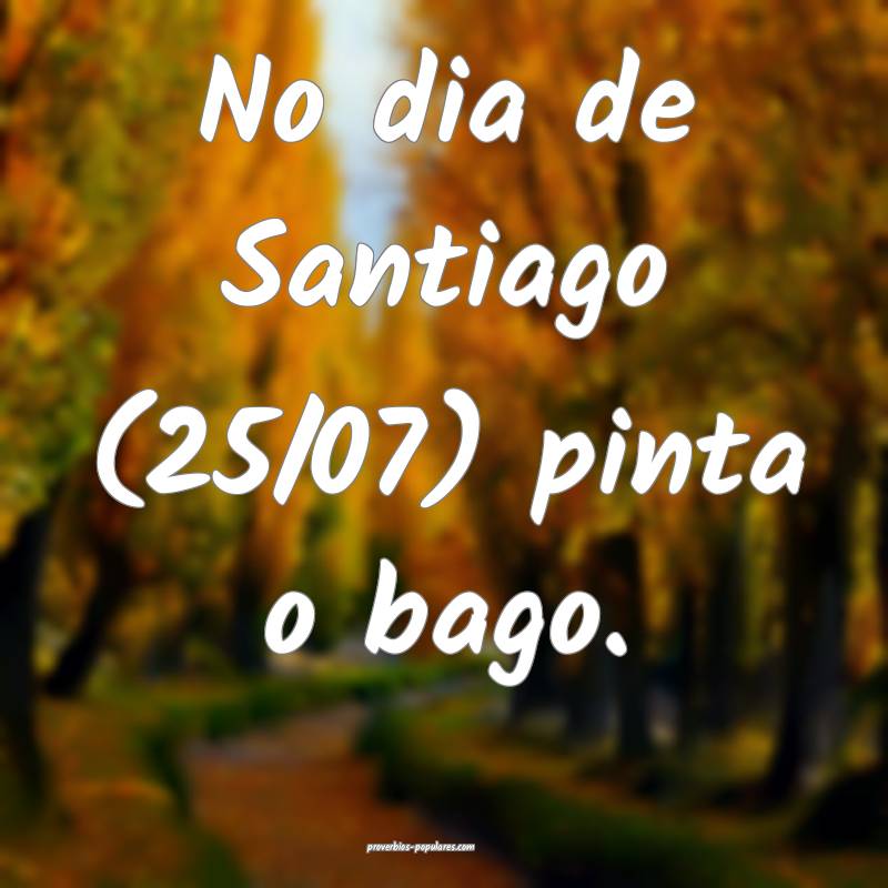 No dia de Santiago (25/07) pinta o bago.
 ...