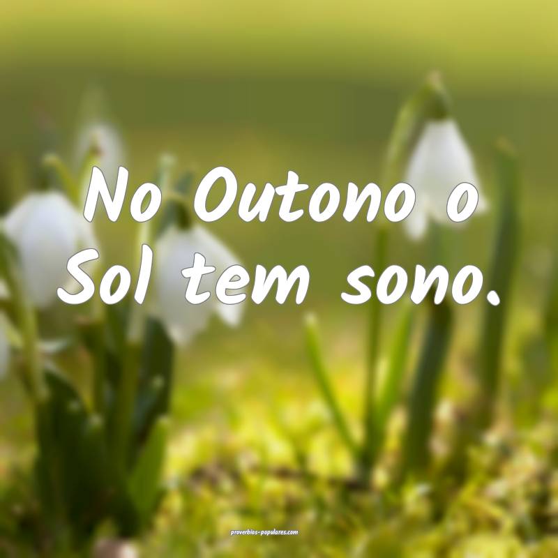 No Outono o Sol tem sono.
...