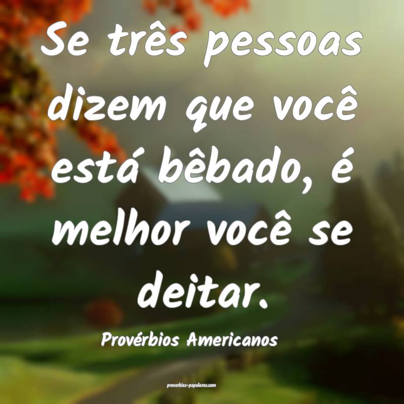 Se três pessoas dizem que você está bêbado, é melhor você se dei...