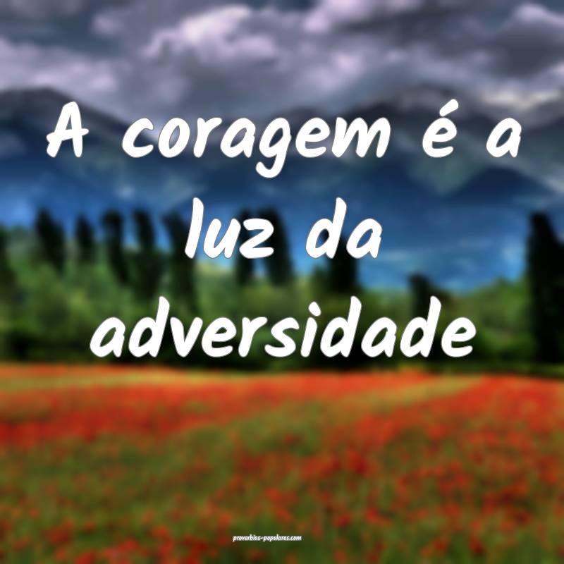 A coragem é a luz da adversidade ...