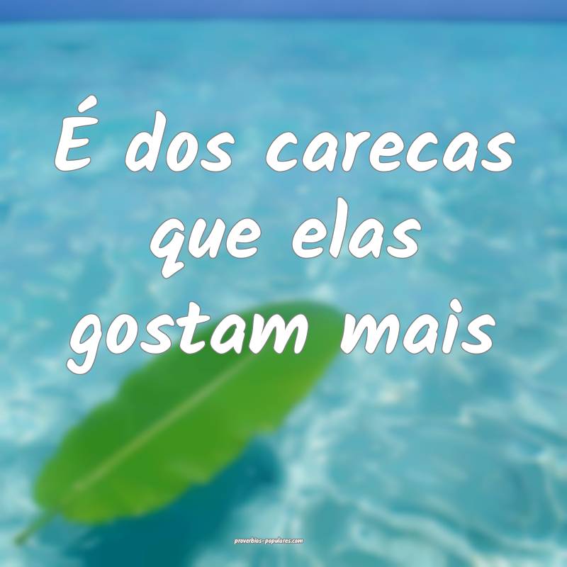 É dos carecas que elas gostam mais...