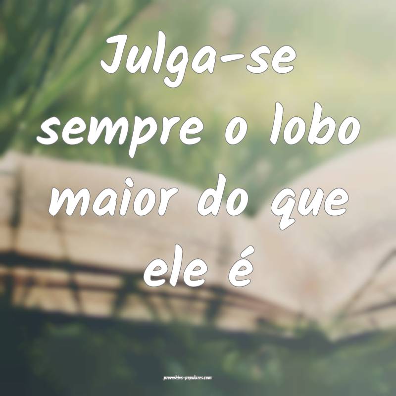 Julga-se sempre o lobo maior do que ele é ...
