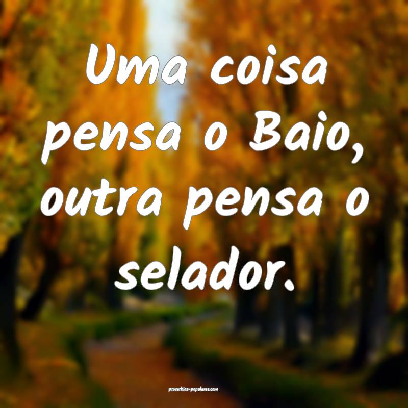 Uma coisa pensa o Baio, outra pensa o selador.
...