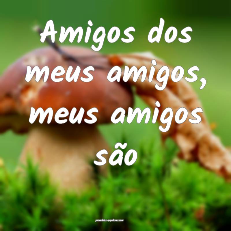 Amigos dos meus amigos, meus amigos são 
 ...
