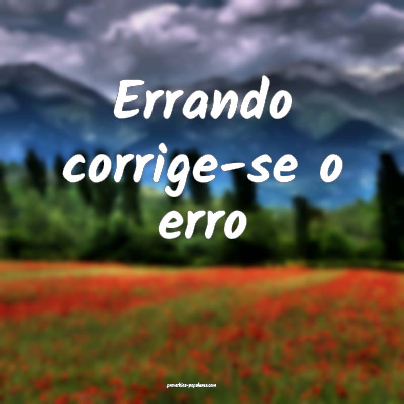 Errando corrige-se o erro...