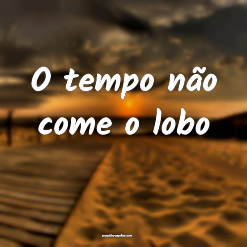 O tempo não come o lobo ...